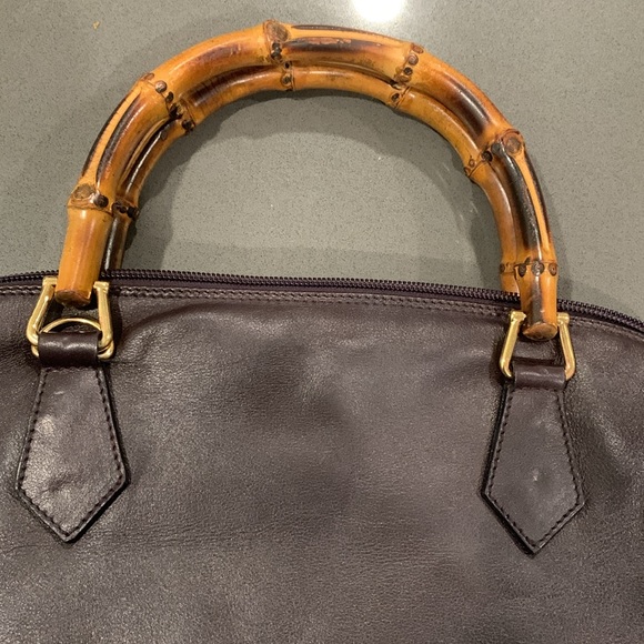 Gucci Eggplant and bamboo handle purse bag. - Picture 4 of 10